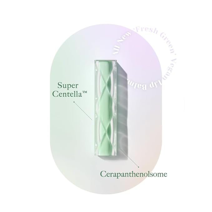 YNM Fresh Green Lip Balm 4g, Certified Vegan, Non-Sticky Sleep Lip Mask, k-beauty, Made in Korea, Irrtation index of 0.000, Super centella complex, Centella asiatica extract