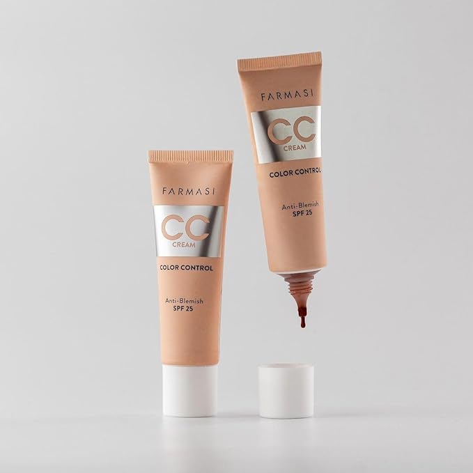 FARMASi CC Color Control Cream, Natural and Flawless Finish, Enriched Formula with Multimineral & Spf 25+, All-Day Hold, All Skin Types, 1 fl. oz, 01 Light