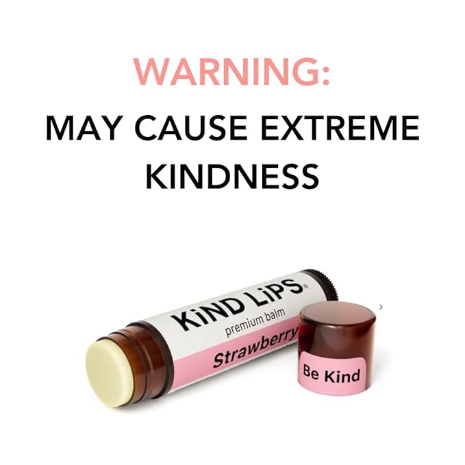 Kind Lips Lip Balm - Nourishing & Moisturizing Lip Care for Dry Lips with Shea Butter, Beeswax & Vitamin E | Strawberry Flavor | 0.15 Oz (Pack of 3)