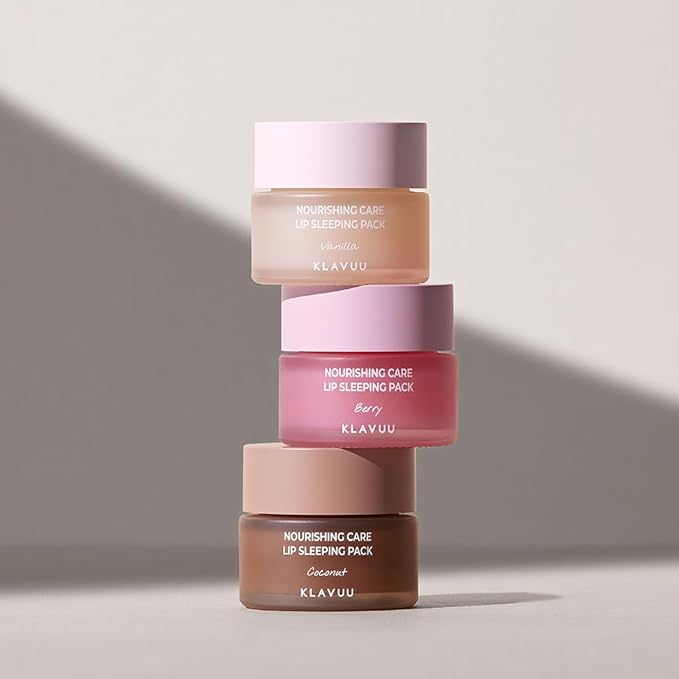 Klavuu Nourishing Care Lip Sleeping Pack(Berry & Berry) - Overnight Exfoliating & Nourishing Lip Treatment Balm for Dry Lips - Natural Moisturizing Lip Oil - Lip Balm to Repair & Protect Lips