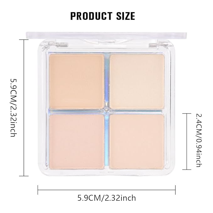 4 Colors Light Beige Nude Pink Ivory Eye Shadow Powder Palette Makeup, Neutral Matte Shimmer Cream Quad Eyeshadow Palette for Women Highly Pigmented Waterproof, paleta de sombras de ojos, Vegan