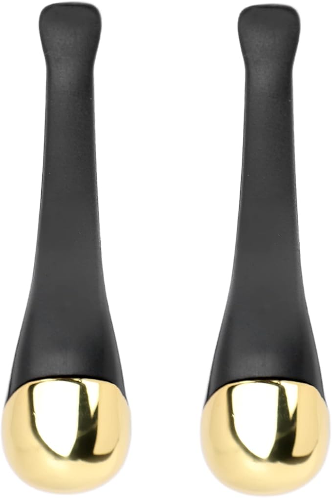 ZJchao Eye Massage Stick, 2pcs Eye Cream Applicator Spatula Metal Face Massage Tool Stick Applicator Wand Sticks Eye Cream Massage Sticks Cosmetics Spoon Massager for Dark Circle Puffiness Reduction