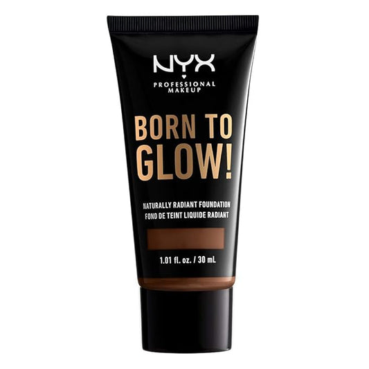NYX PROFESSIONAL MAKEUP Born To Glow Naturally Radiant Foundation, Medium Coverage - Deep Rich