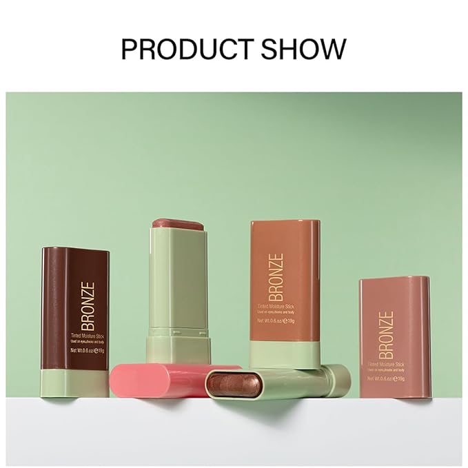 Multi-Purpose Makeup Blush Stick, 3-in-1 Beauty Tinted Solid Blush Stick For Cheeks, Lips And Eyes Waterproof Natural Cream Blush Stick With Long-Lasting Moisturizing Formula (#3Rich Glow)