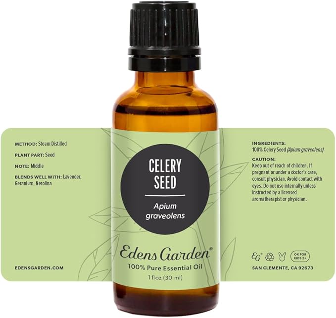 Edens Garden Celery Seed Essential Oil- 100% Pure Premium Grade, Undiluted, Natural, Therapeutic, Aromatherapy, The Best for Diffuser, Skin, Candle, Laundry 30 ml (1 fl oz)