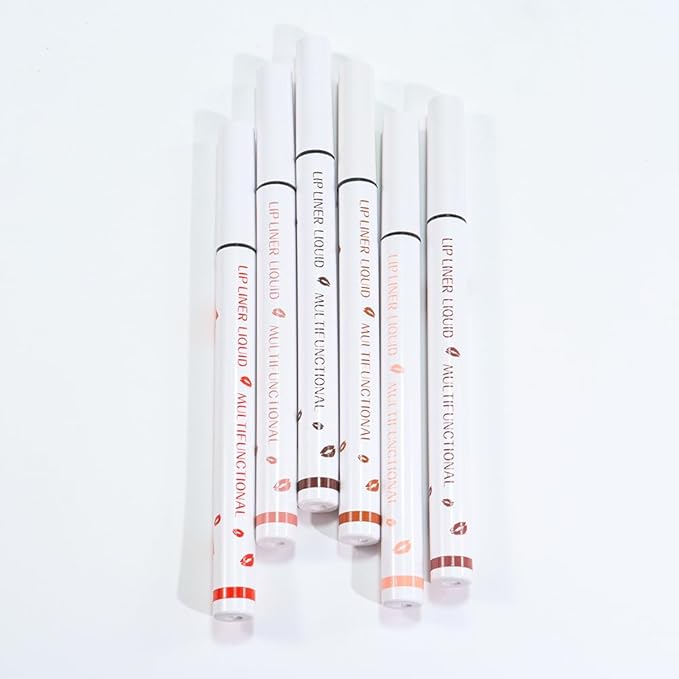 evpct Longwear Liquid Lip Liner Stain Marker Pen Long Lasting Waterproof, Nude Light Brown Matte Semi Permanent 24 Hour Lip Liner and Lipstick Combo, Color Stay Lipliner All Day, Lips Stain peel off