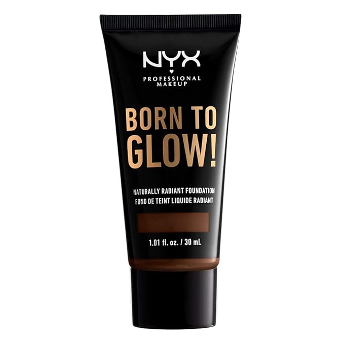 NYX PROFESSIONAL MAKEUP Born To Glow Naturally Radiant Foundation, Medium Coverage - Warm Walnut