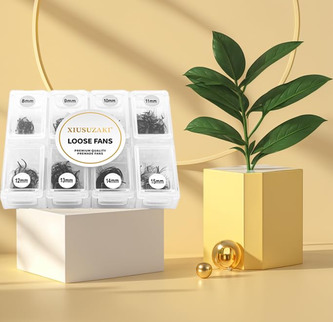 Premade Fans Eyelash Extensions 600 Fans 10D Premade Lash Fans Volume Lash Extensions 0.05 Thickness Eyelash Extension C Curl Mix 13-20mm Fluffy Soft Handmade Loose Fan(600Fans-10D-0.05-C,13-20mm)
