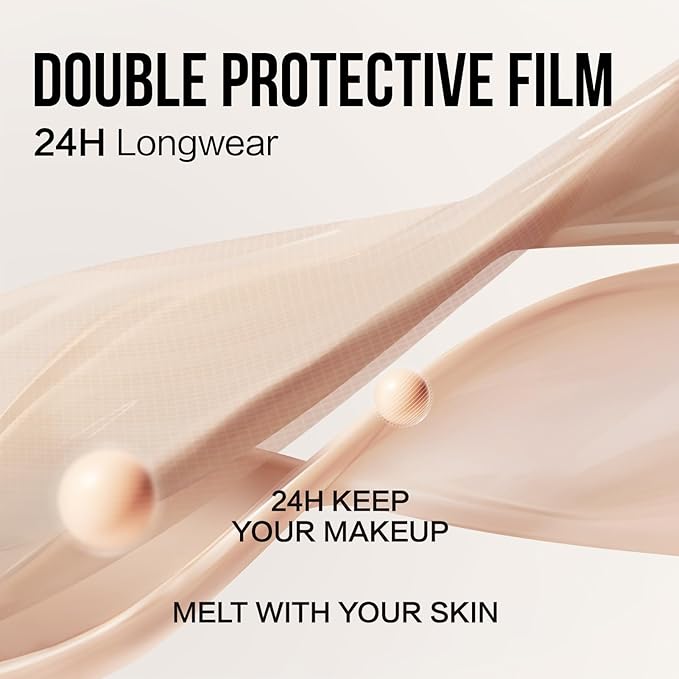 Lasting Air Cushion Cream Face Foundation Makeup, Lightweight, Medium to Full Coverage, Semi-Matte, Long-Lasting Oil Control Finish Foundation, W01 Natural Warm For Oil Skin (Refill Included)