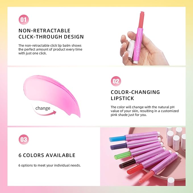 Plumping Melting Lip Gloss, Click Jelly Color Changing Lipstick Lasting Tint Hydrate & Nourish, High-Shine for Plumper Lips, Glossier Lip Balm Natural Glossy Lip Gloss Tinted Lip Balm(#6 Grape)