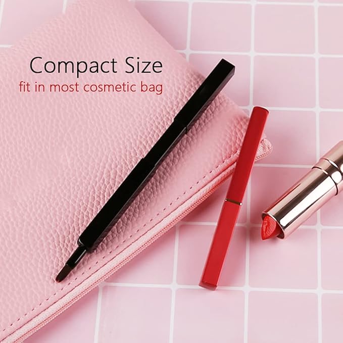 Lip Applicator Brush - 3 Pack Exquisite Professional Dustproof Retractable Lip Brush - Makeup Lipstick Lip Gloss Applicators (Black, Silver and Jewelry Red)