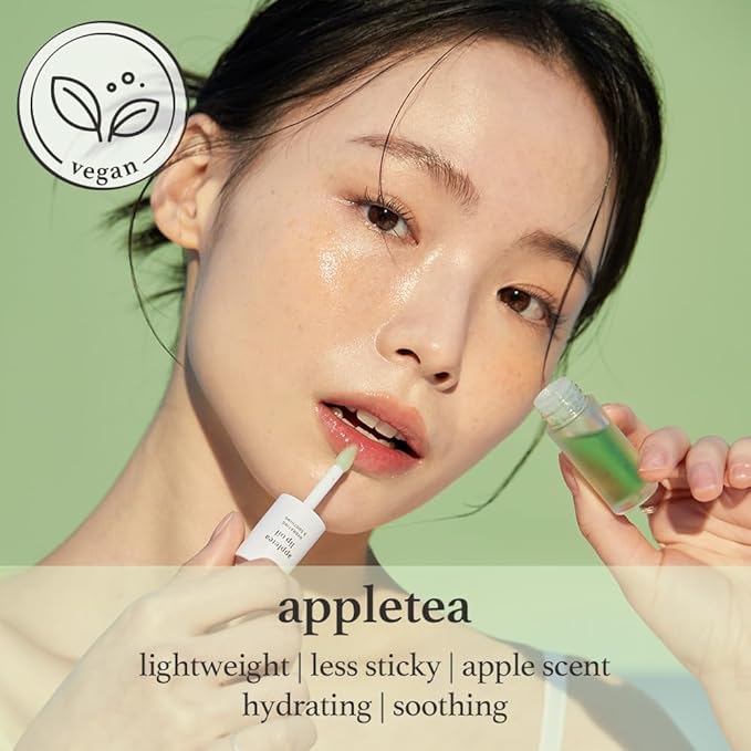 NOONI Korean Lip Oil - Appletea | Long-Lasting, Moisturizing, Plumping, Revitalizing for Dry Lips, Waterproof, No Peel Off, Hydrating, Nourishing Crystal Clear, 0.12 FL Oz