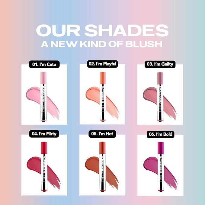 Sacheu Cheek STAY-N Liquid Blush for Cheeks — High Pigment, Buildable, Lightweight Cream Blush Infused With Squalane, for Dewy Radiant Flushed Cheeks — Long-lasting & Cruelty Free, Pretty in Pink Duo