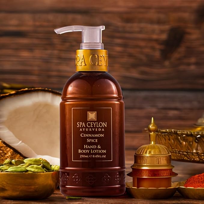 SPA CEYLON Cinnamon Spice Hand & Body Lotion | Daily Moisturizer for All Skin Types | Dry Skin Relief Body Cream | 250ml