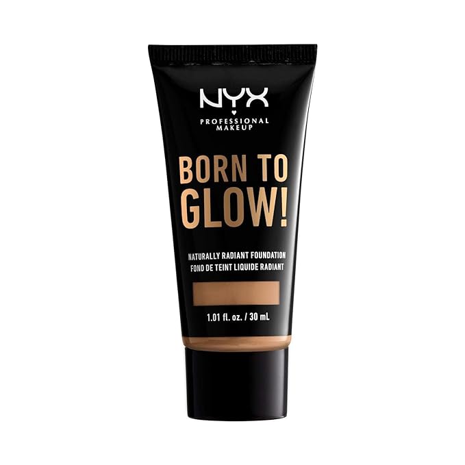 NYX PROFESSIONAL MAKEUP Born To Glow Naturally Radiant Foundation, Medium Coverage - Neutral Tan