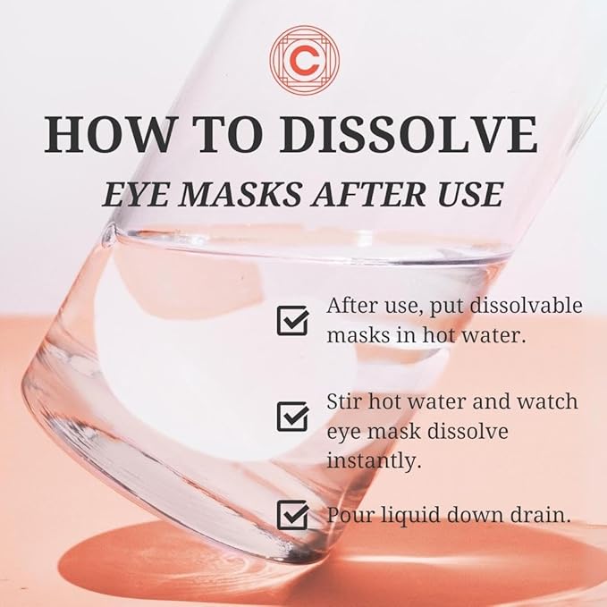 Lights On Brightening Dissolvable Eye Mask Infused with Red Algae, Vitamin C, Peptides, and Black Mulberry - Under Eye Patches for Wrinkles, Dark Circles, Puffiness, and Signs of Aging
