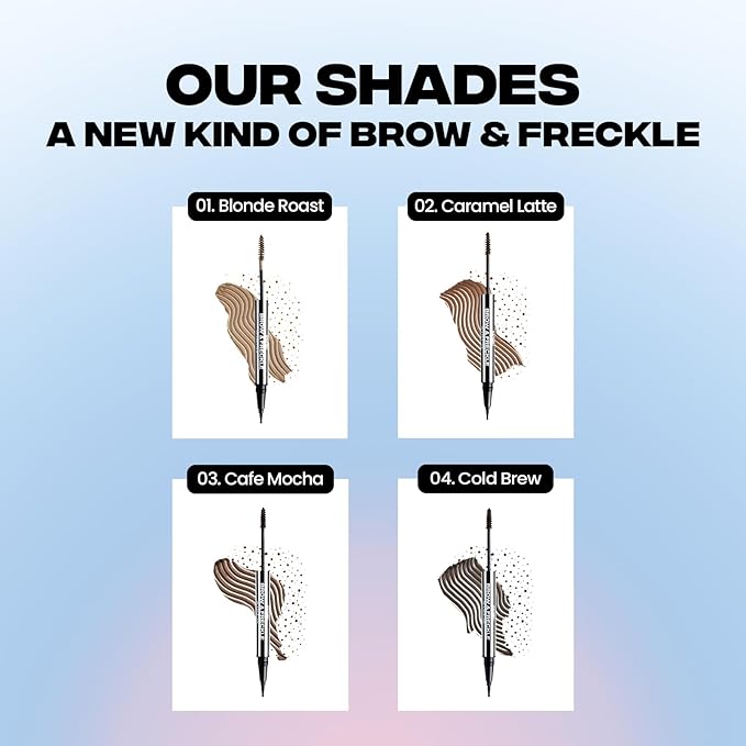 Sacheu Brow & Freckle STAY-N Tinted Eyebrow Gel & Faux Freckle Pen — 2-in-1 Longwear Water Resistant Brows Tint, Cruelty-Free & Vegan, Cold Brew