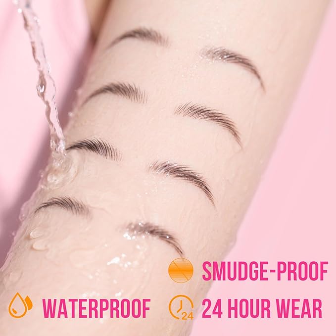 iMethod Curved Eyebrow Pen and Brow Gel Clear - Eyebrow Pencils for Women with Natural Hair Like Strokes, Eyebrow Makeup for All-Day Defined, Waterproof, Smudge-proof, Dark Brown