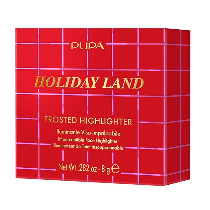 Pupa Milano Holiday Land Frosted Highlighter, Hypnotic Gold 001, 0.282 oz - Highlighter Makeup - Soft, Velvety Texture - Long-Lasting - Talc-Free