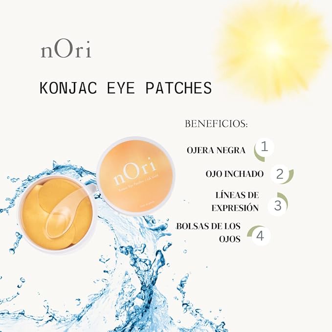 NORI Konjac Eye Patches – Anti-Wrinkle/Removes Bags/Moisturizing/Dark Circle/60 Pieces (Aloe Vera)