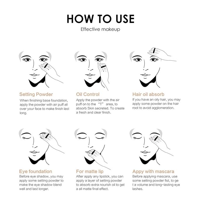 MAEPEOR Matte Setting Loose Powder 8 Colors Smooth and Lightweight Face Powder for Brightening and Setting Makeup with Face Puff (07 Flesh)