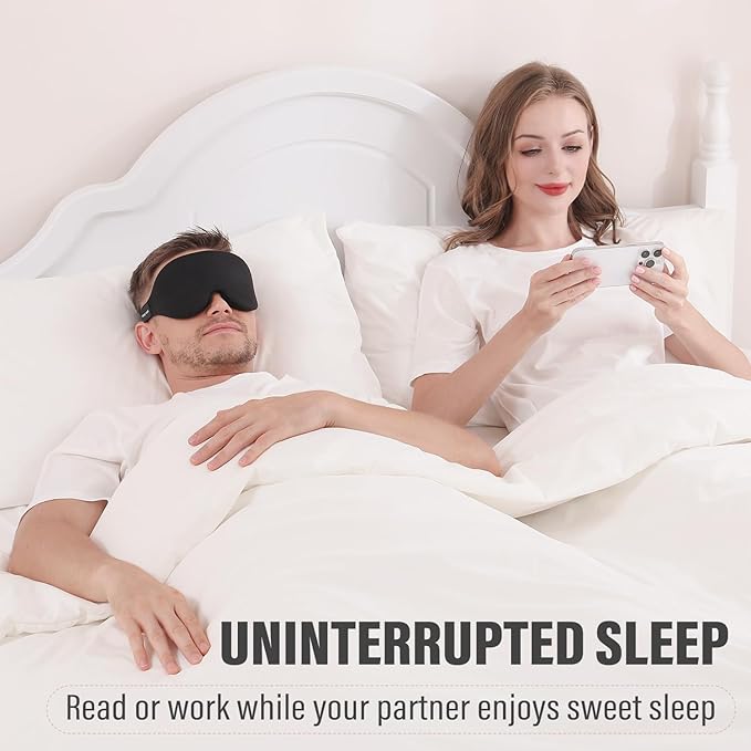 YIVIEW Sleep Mask for Side Sleeper, Complete Light Blocking 3D Sleeping Eye Mask, Soft Breathable Eye Cover for Women Men, Relaxing Zero Pressure Night Blindfold