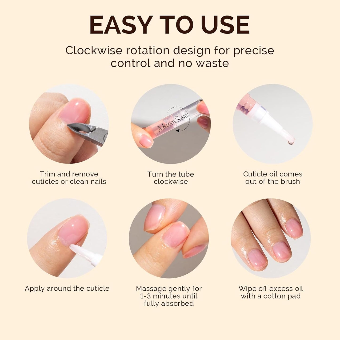 MelodySusie 12Pcs Cuticle Oil Pen Set,Nail Moisturizing Cuticle Oil Enriched with Vitamin E,Softens and Repairs cuticles,Nail Strengthener,Protects Damaged Skin,Thin Nails