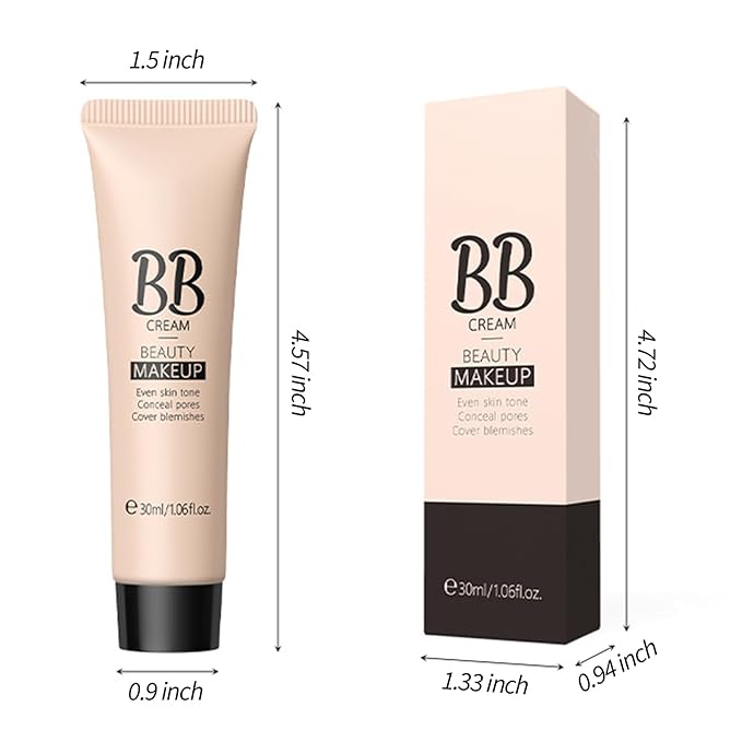 KWOLYKIM 2PCS Hydrating Makeup BB Cream, Tinted Moisturizer Face Makeup BB Cream Foundation Waterproof Concealer Clean Brighten Color Correcting Cream Nude Makeup Long Lasting for All Skin(Tan)