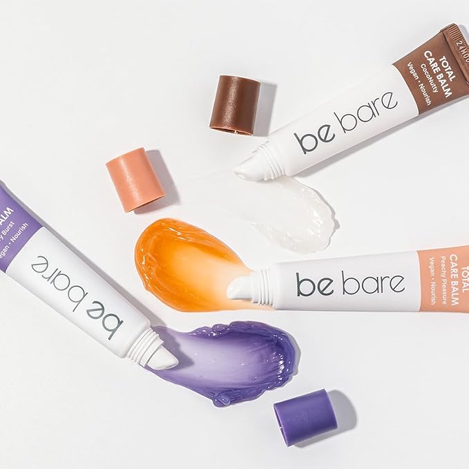 Total Care Balm Variety Pack - Berry Burst, Peachy Pleasure, CocoNutty Nourishing Multi-Balm with Vitamin E for Moisturizing Lips, Nails, Elbows and Dry Skin (3 pc)