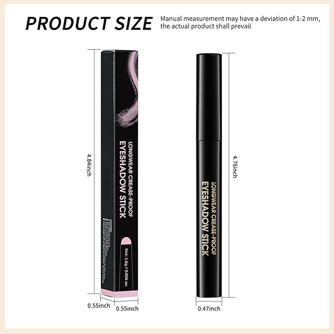 Erinde Waterproof Eyeshadow Stick, Cream Eye Shadow Stick, Long-Lasting, Crease-Proof, Cream to Powder Buildable & Blendable Eye Shadow Pencils Crayon, Vegan & Cruelty-Free, 05 Pink