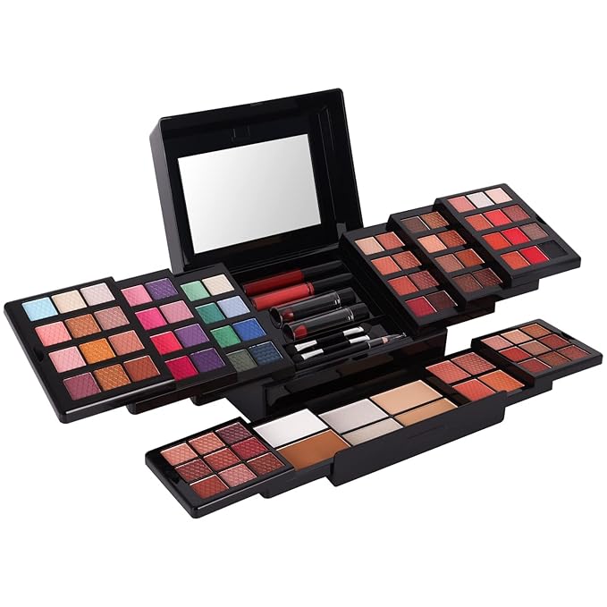 88 Colors Professional Makeup Palette Set Kit Combination, All In One Makeup Gift Set for women Full Kitļ¼ include Eyeshadow,Lipstick,Compact Powder,Eyeliner,Concealerļ¼006-Blackļ¼