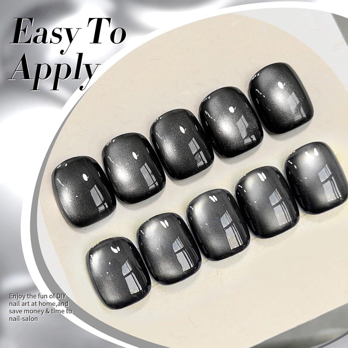 BORN PRETTY Cat Magnetic Eye Gel Nail Polish Jelly Glass Magnetic Gel Polish 15ML Holographic Glitter Shimmer Translucent Sheer Color Magnetic Nail Polish Salon DIY at Home