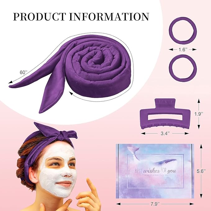 Heatless Curling Rod Headband, Upgraded 60" Extra Long Heatless Curls Headband Soft Hair Curlers to Sleep In Hair Rollers No Heat Curls (Light Purple)