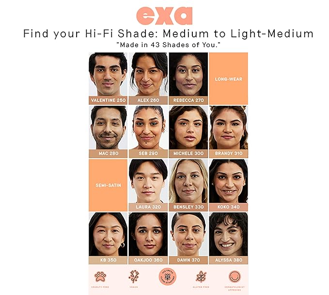 Exa Beauty - Natural High Fidelity Foundation | Clean, Vegan, Cruelty-Free Makeup (Oakjoo 360)