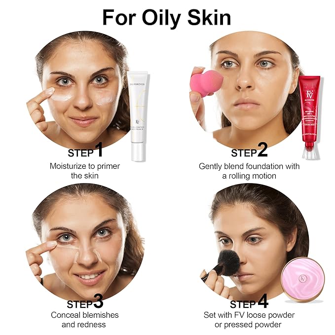 FV Waterproof Foundation, Lightweight & Medium Coverage Foundation with Matte Finish, Oil Control Long Lasting Liquid Foundation Makeup for Oily Normal Skin (Toffee)