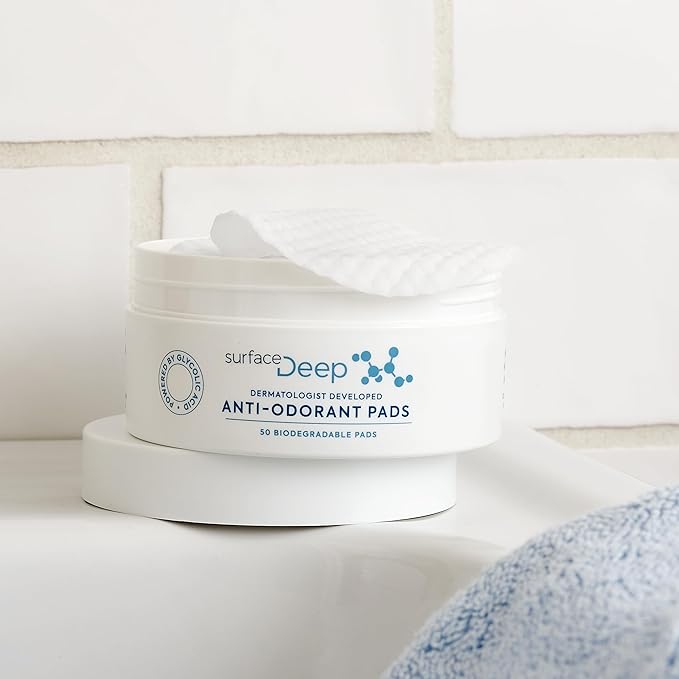 Anti-Odorant Pads – Deodorant Odor Prevention & Skin Care in One | 50 Pads in Jar | Dermatologist-Developed | Glycolic Acid Exfoliation | Aluminum-Free, Vegan & Cruelty-Free