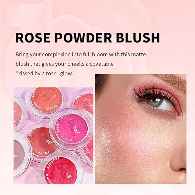 MAEPEOR Matte Face Blush 8 Colors Lightweight Natural Look Face Blush Long-Lasting and Highly Pigmented Powder Blush for Cheeks (Color 05)