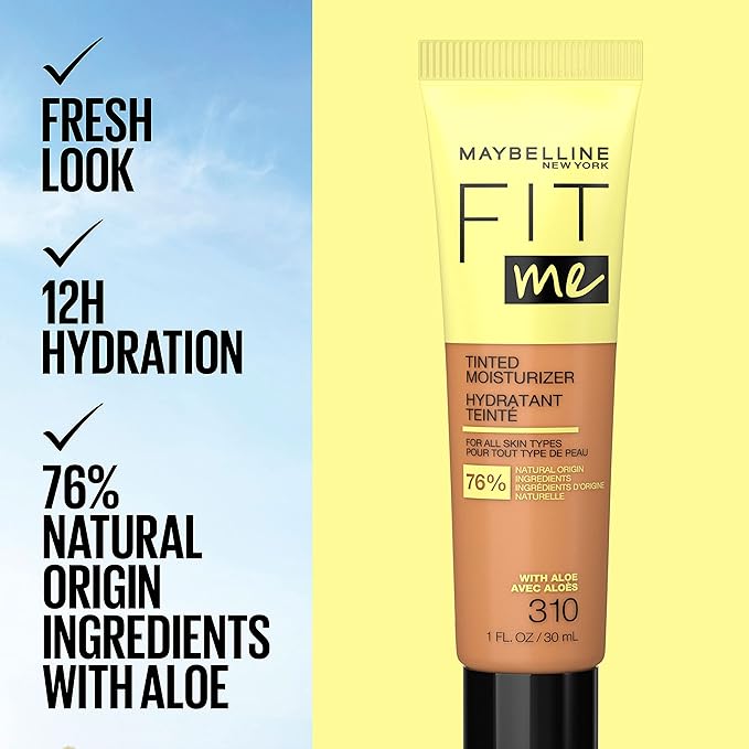 Maybelline Fit Me Tinted Moisturizer, Natural Coverage, Face Makeup, 335, 1 Count