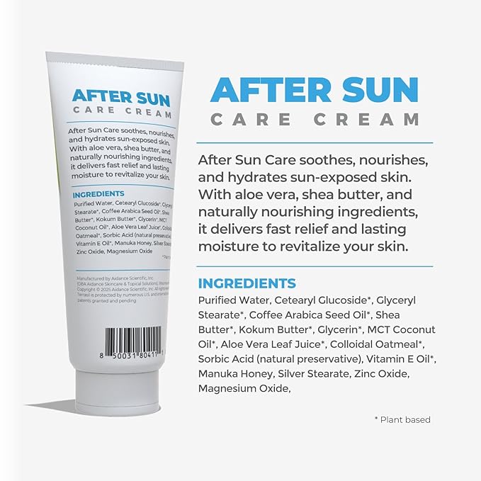 terrasil After Sun Care Lotion with Aloe Vera, Shea Butter, Coconut Oil, & Vitamin E, Soothing Sunburn Relief for Sun Exposed Skin, Deeply Nourishing. Natural Body Lotion (3 oz) Unscented