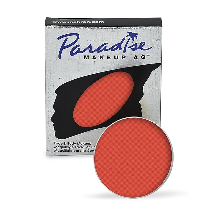 Mehron Makeup Paradise Makeup AQ Refill Size | Stage & Screen, Face & Body Painting, Beauty, Cosplay, and Halloween | Water Activated Face Paint, Body Paint, Cosplay Makeup .25 oz (7 ml) (CORAL)