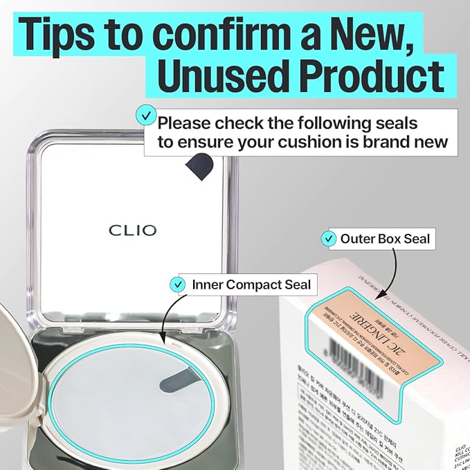 CLIO Kill Cover Founwear Cushion The Original – 20 Shades, Buildable Light to Medium Coverage, Natural Finish, Korean Makeup Foundation, Long-Lasting Skin Fit, 24N HONEY