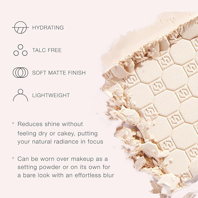 Jouer Soft Focus Hydrate & Setting Powder - Pressed Powder with Matte Finish - Blurring Powder for Fine Lines and Pores - Set Face Makeup Foundation or Concealer - Medium