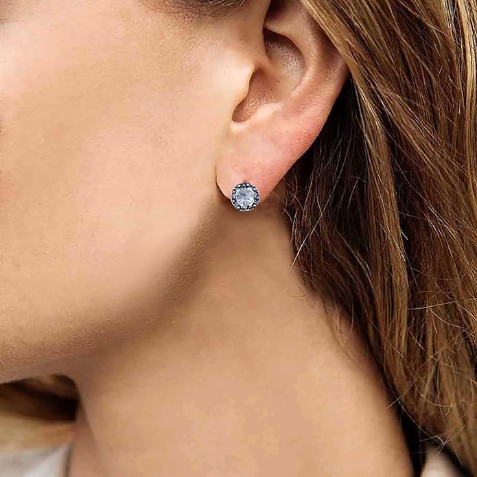 Boho Tiny Crystal Square Earrings Silver Cz Square Earrings Cz Rhinestone Square Stud Earrings Silver Geometric Earrings Jewelry for Women and Girls