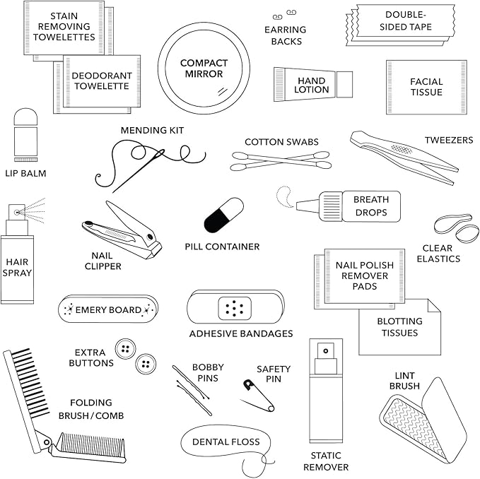 Pinch Provisions Shemergency Kit for Her, 40 Emergency Essential Items, Compact, Multi-Functional Pouch, Gift for Women, Birthday, Bachelorette Parties, and More!