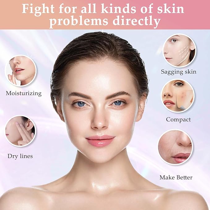 7 Colors Facial and Neck Massager,Lymphatic Contour Face Massager for Womens Skin Care- Rejuvenation- Lifting- Toning- Glow Boost-Tightening and Smooth (Black)