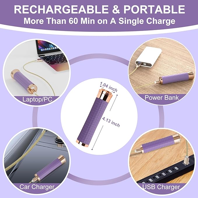 Facial Hair Remover for Women, Painless Rechargeable Hair Removal Device, Comes with 2 Replacement Heads, Portable Electric Shaver/Razors for Face, Chin, Upper Lip, arms and Peach Fuzz (Blue)