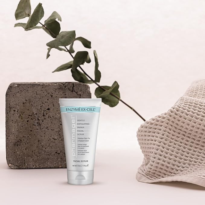 Pharmagel Enzyme Ex‑Cell™ | Gentle Papaya + Walnut Shell Facial Scrub – 6 oz | For Sensitive Skin & All Skin Types