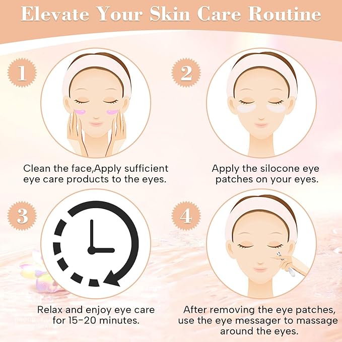 2 Pcs Under Eye Patches Silicone, Under Eye Patches Eye Patches Plump Fine Lines & Wrinkles, Tin Case