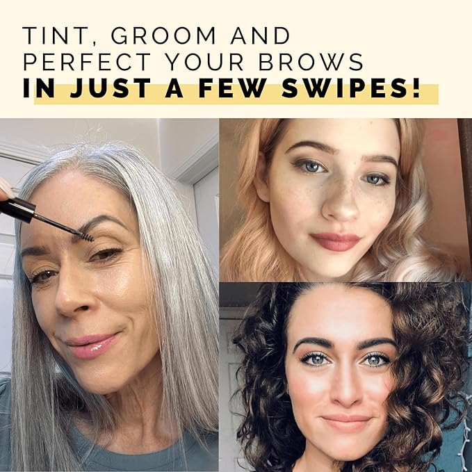 Elizabeth Mott Queen of the Fill Tinted Eyebrow Gel – Brow Filler, Volumizer & Setter – Defines, Shapes & Covers Gray Hairs – Water-Resistant, Long-Lasting – Cruelty-Free – Blonde Shade 4g