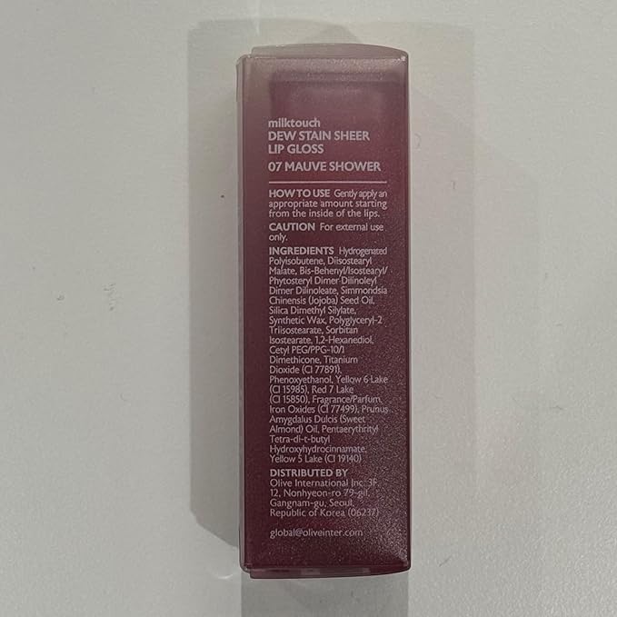 MILKTOUCH Dew Stain Sheer Lip Gloss (07 Mauve Shower, 0.14 Fl Oz (Pack of 1))